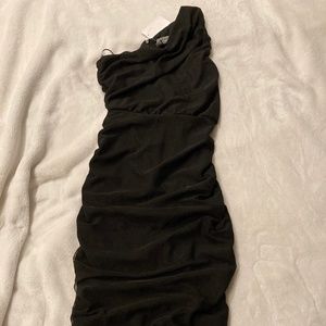 Love X Design one shoulder ruched fitted cocktail dress size S nwt